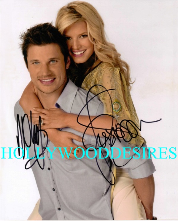 JESSICA SIMPSON AND NICK LACHEY SIGNED 8x10 PHOTO