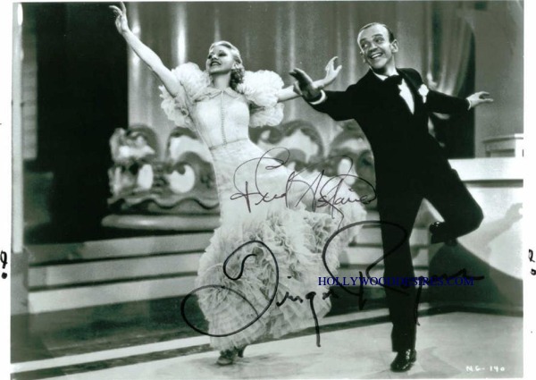 FRED ASTAIRE AND GINGER ROGERS SIGNED 8x10 PHOTO