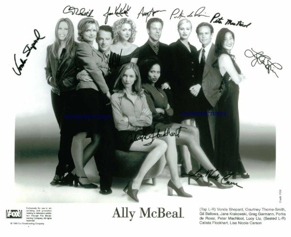 ALLY McBEAL CAST SIGNED AUTOGRAPHED 8x10 PHOTO