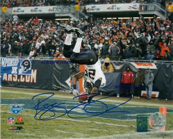 REGGIE BUSH AUTOGRAPHED PHOTO, REGGIE BUSH SIGNED 8x10 PHOTO, REGGIE BUSH NEW ORLEANS SAINTS
