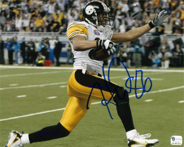 HINES WARD AUTOGRAPHED, HINES WARS SIGNED 8x10 PHOTO, HINES WARD PITTSBURGH STEELERS
