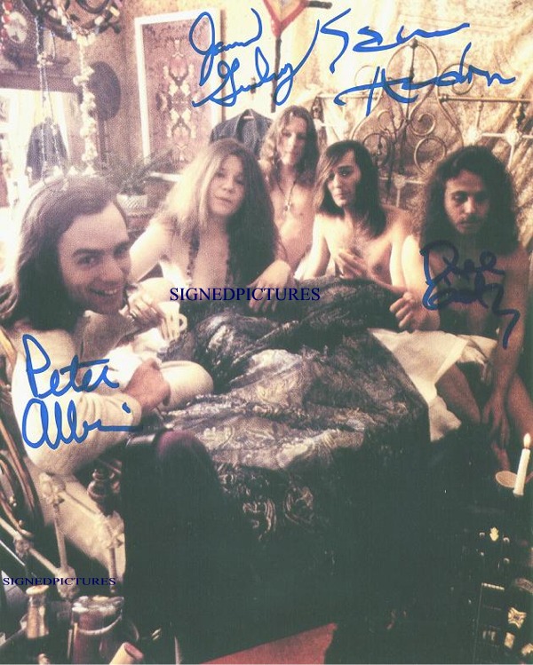 BIG BROTHER AND THE HOLDING COMPANY SIGNED 8x10 PHOTO W JANIS JOPLIN