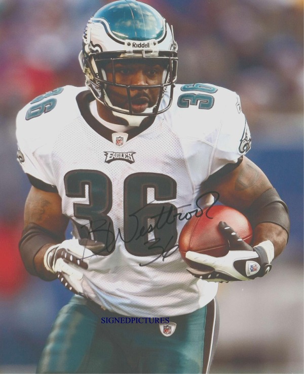 BRIAN WESTBROOK AUTOGRAPHED, BRIAN WESTBROOK SIGNED 8x10 PHOTO, BRIAN WESTBROOK PHILADELPHIA EAGLES