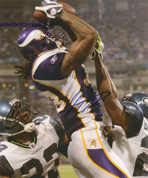 SIDNEY RICE AUTOGRAPHED, SIDNEY RICE SIGNED 8x10 PHOTO, SIDNEY RICE MINNESOTA VIKINGS