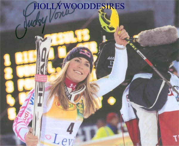 LINDSEY VONN SIGNED AUTOGRAPHED 8x10 PHOTO OLYMPICS CHAMPION