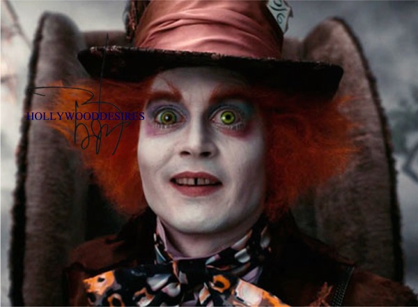 JOHNNY DEPP SIGNED AUTOGRAPHED 8x10 PHOTO ALICE IN WONDERLAND