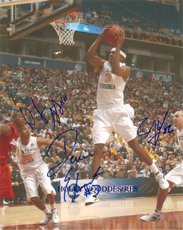 WEST VIRGINIA BASKETBALL TEAM SIGNED DEVIN EBANKS WELLINGTON SMITH CAM THOROUGHMAN AUTO