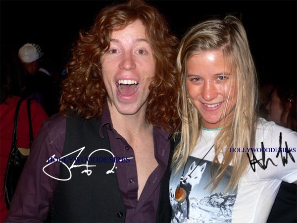 SHAUN WHITE AND HANNAH TETER SIGNED AUTOGRAPHED 8x10 PHOTO