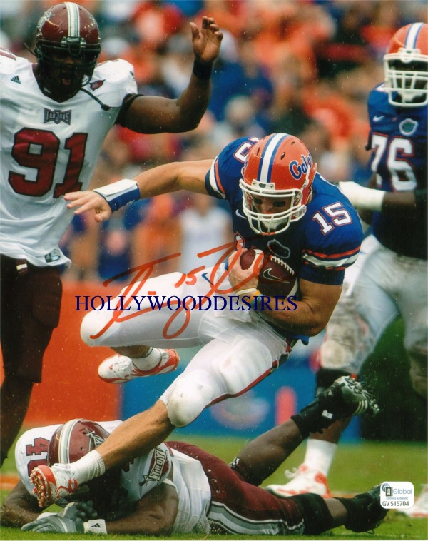TIM TEBOW SIGNED AUTOGRAPHED 8x10 PHOTO FL GATORS QB