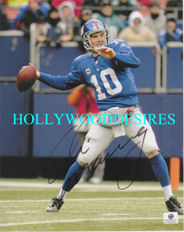 ELI MANNING SIGNED AUTOGRAPHED 8x10 PHOTO NY GIANTS QB