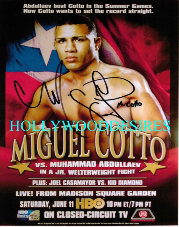 MIGUEL COTTO SIGNED AUTOGRAPHED 8x10 PHOTO BOXING