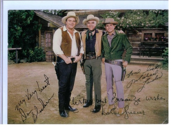 BONANZA CAST SIGNED AUTOGRAPHED 7x9 PHOTO