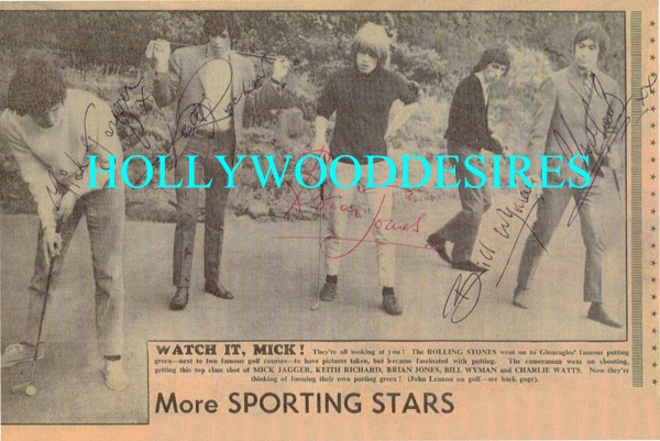 THE ROLLING STONES SIGNED 6x9 PHOTO YOUNG MICK JAGGER KEITH RICHARDS BRIAN JONES BILL WYMAN C WATTS