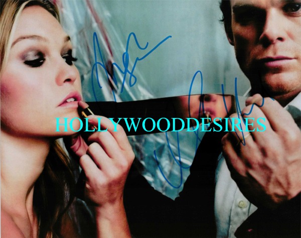 DEXTER CAST SIGNED AUTOGRAPHED 8x10 PHOTO JULIA STILES AND MICHAEL C HALL  DEXTER TV SHOW